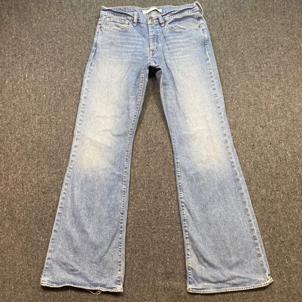 Express Interstate Rebel Jeans Sz 33 Mens Blue Skater Y2K Button Fly Flare Leg